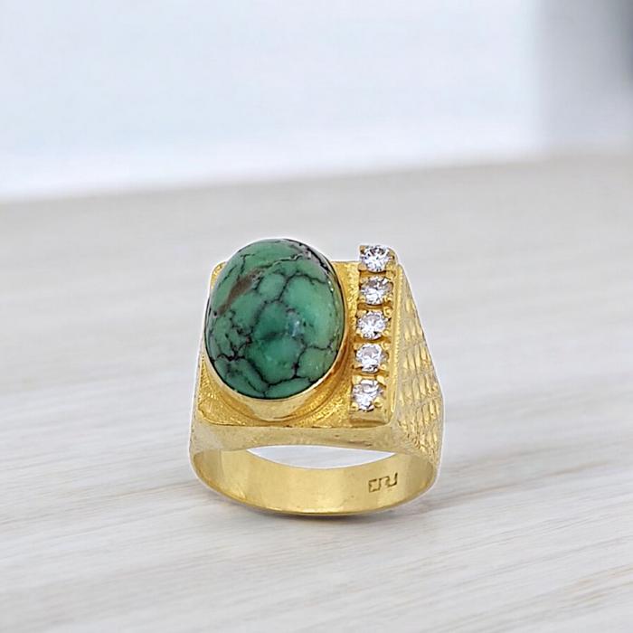 Turquoise Diamond Ring 18K / Diamond Jewelry