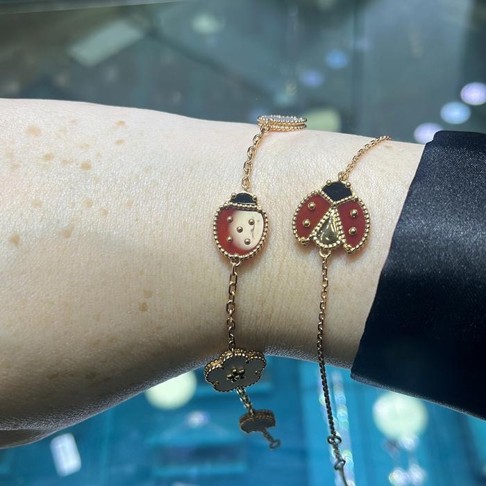 Lucky vca pendant 18 rose gold-Diamond Jewelry