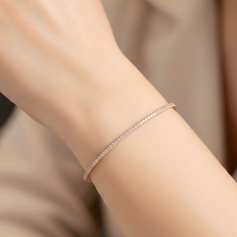 Tennis Zircon Gold Bangle 16K / Gelang Emas model Tennis sirkon 16K / Diamond Jewelry / 471GMS430LS