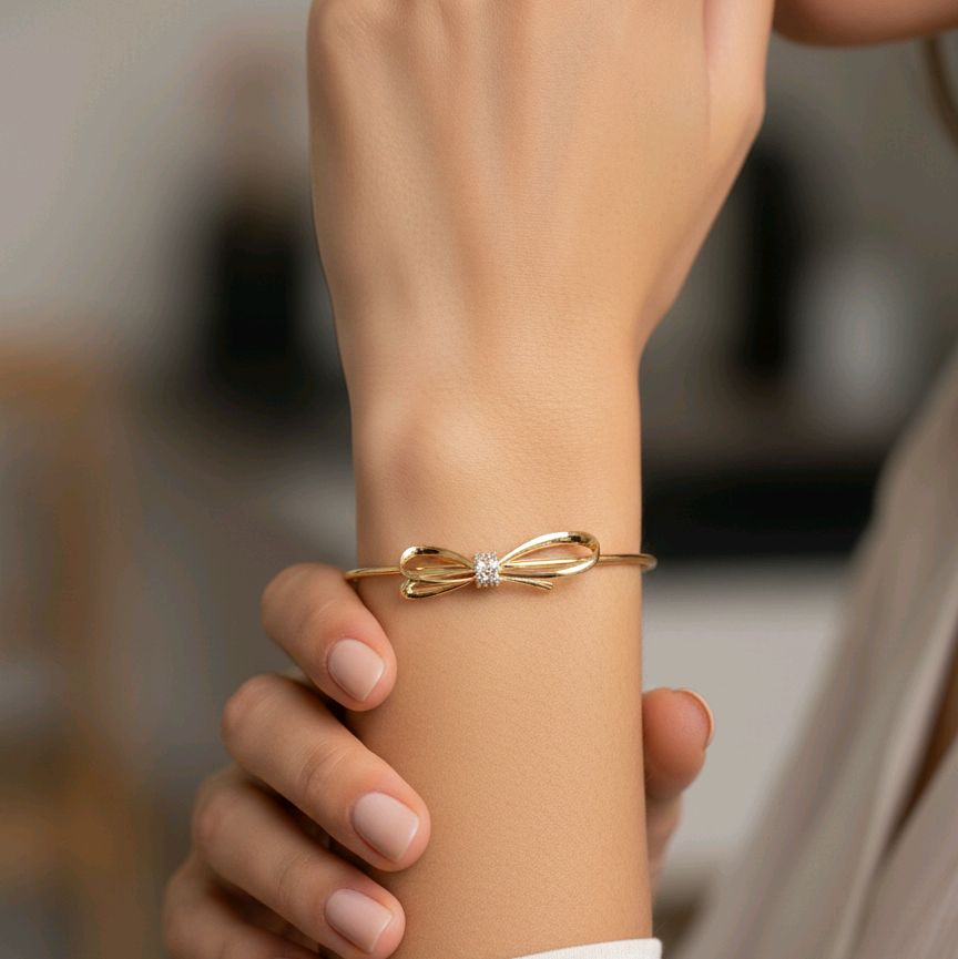 Gold Ribbon Bangle 16K / Gelang Emas Pita 16K / Diamond Jewelry / 466GMS420LS