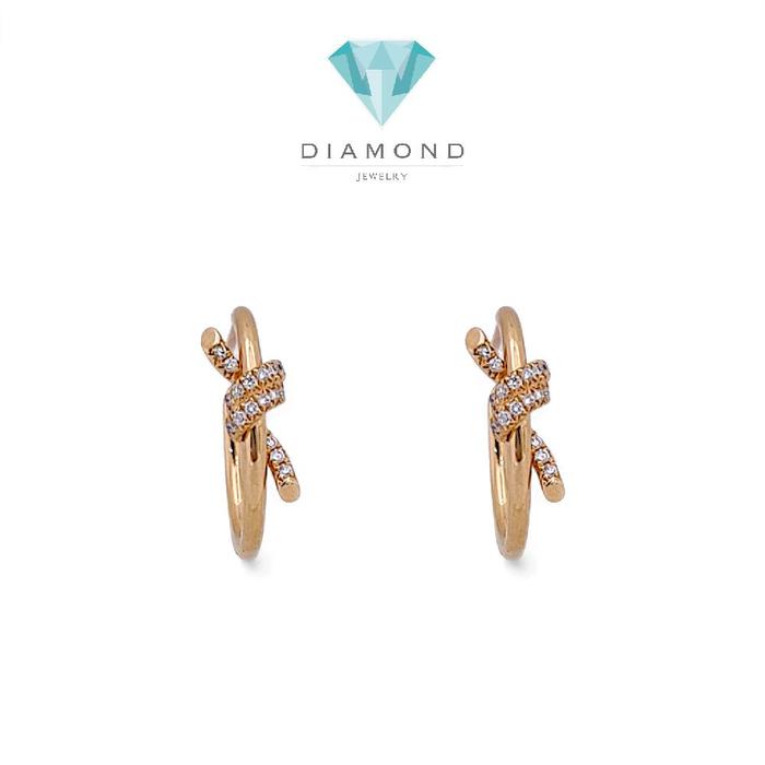Knot Diamond Earring 18K / Anting Knot Berliam 18K / Diamond Jewelry 388ABD7000RY-HT