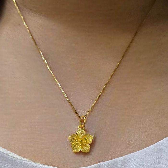 Liontin Mas Bunga Yellow Gold 24K-Diamond Jewelry