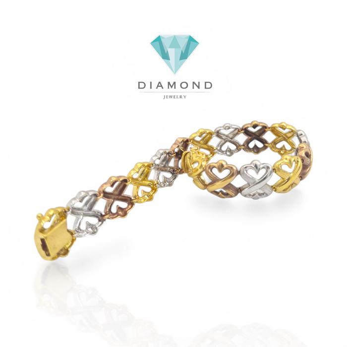 Gelang Emas Three Color Ribbon Pita 23K-Diamond Jewelry-78GMS29WP-HT