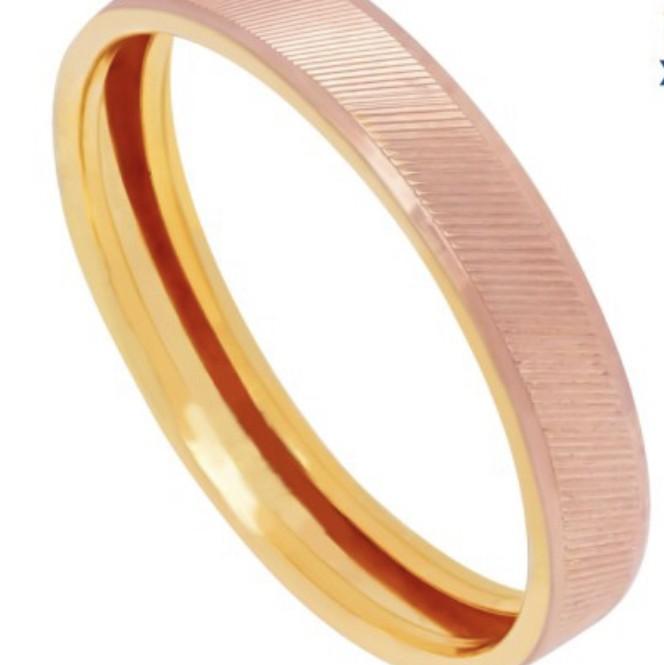 Cincin strip emas 23K couple/single Diamond Jewelry