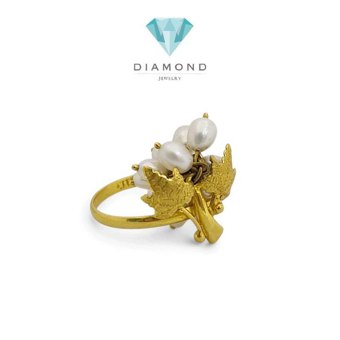 Cincin Emas Mutiara 23K-Diamond Jewelry- 143CMSWP5-HT