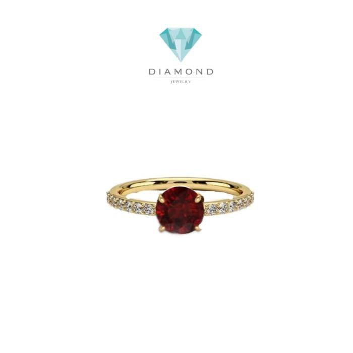 Redsor Red Solitaire 23K Gold Ring Diamond Jewelry