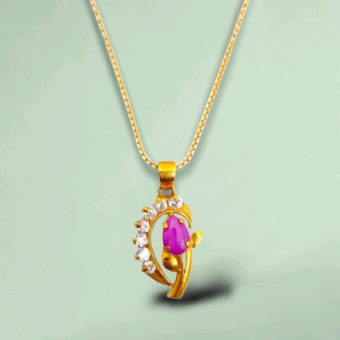 Gold Tulip Pendants 23K / Liontin Tulip Emas 23K / Diamond Jewelry / 220LMSWP3