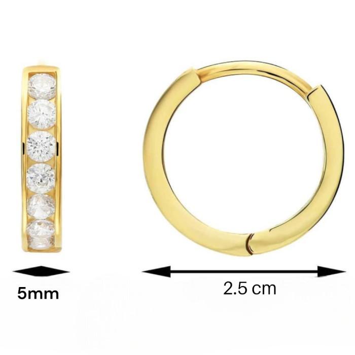 Anting emas hoop 23k -Diamond Jewelry