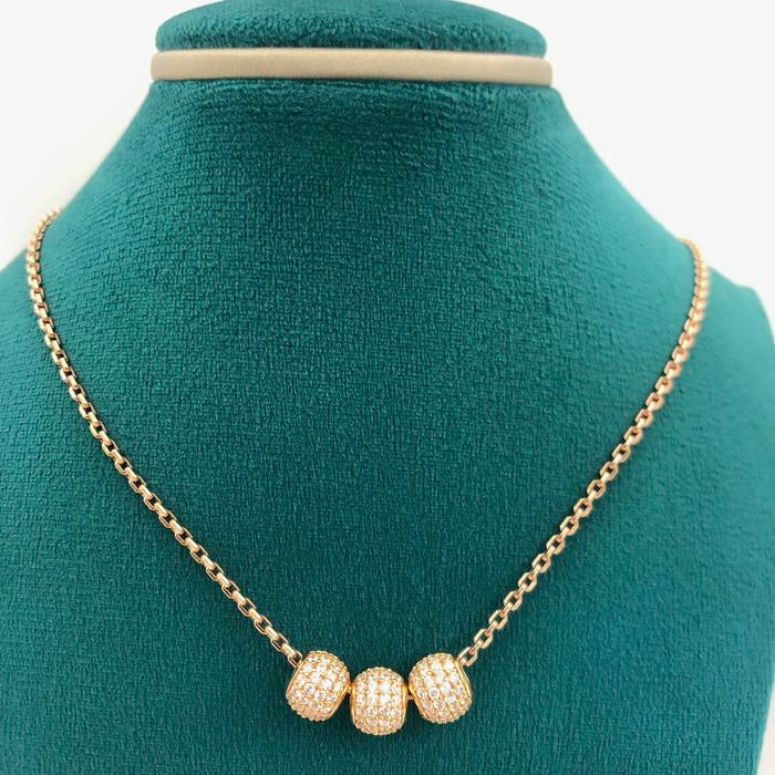 Kalung Liontin emas 18k Disco Ball- bola keistal Diamond Jewelry