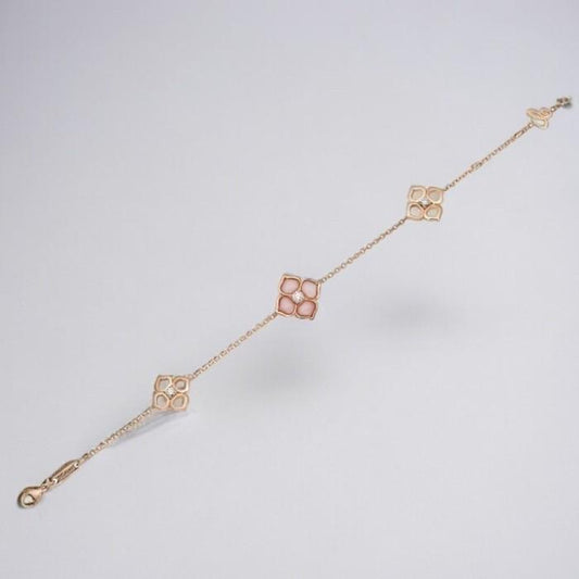 Pink petal opal diamond bracelet chp 18k-Diamond Jewelry
