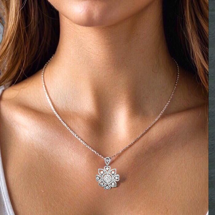 Berlian Model Bunga liontin 18k / Flower Diamond pendant