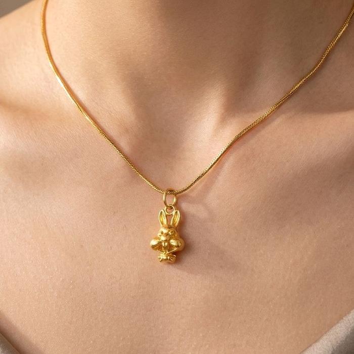 Gold Rabbit Pendant 23K / Liontin Kelinci Emas 23K / Diamond Jewelry /  273LMSWP2
