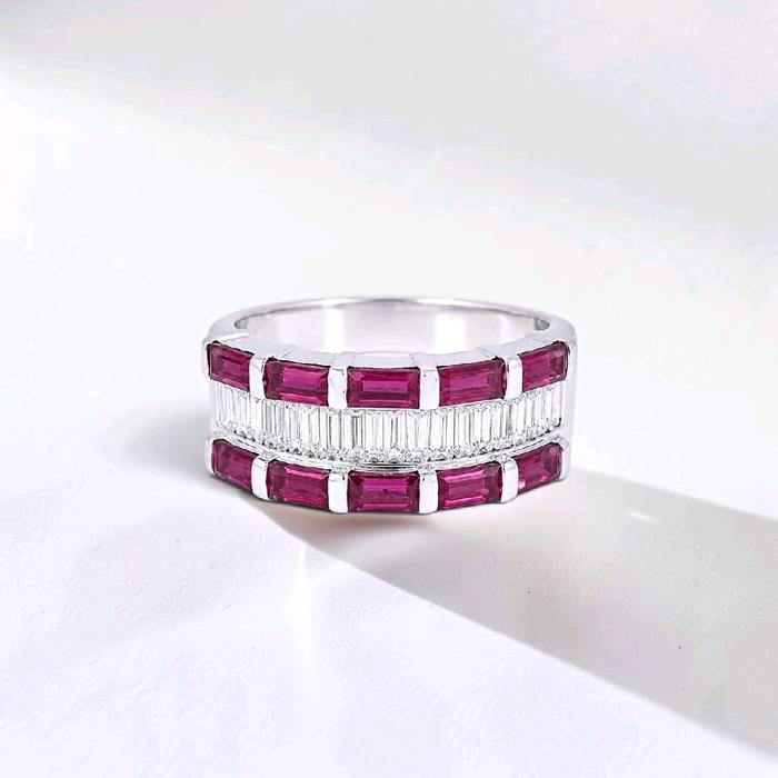 Ruby Baguette Diamond Ring 18K / Cincin Berlian Ruby Baguette 18K / Diamond Jewelry / RR0052489