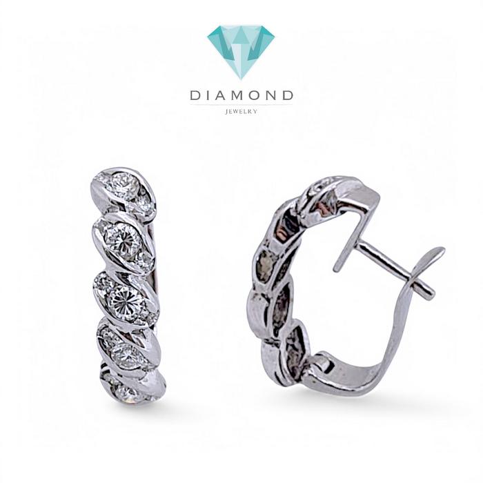 Diamond Hoop Earring 18K / Diamond Jewelry