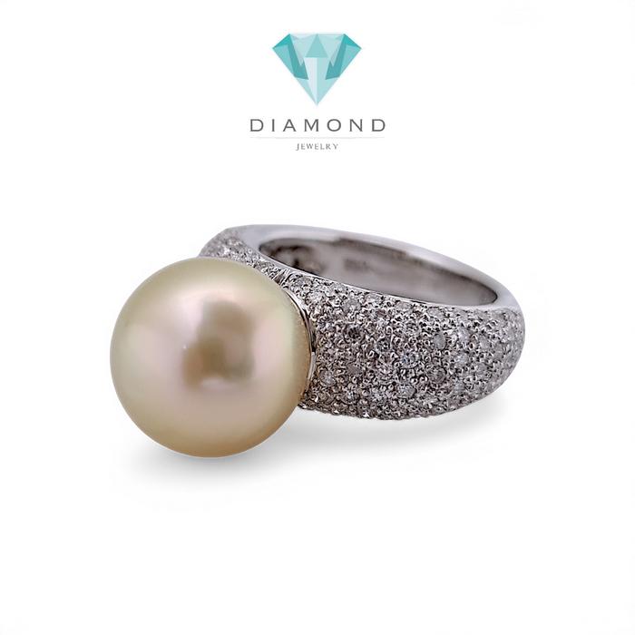Pearl Diamond Ring 18K / Diamond Jewelry