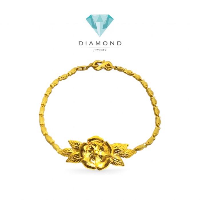 Gelang Mas Model Bunga 24K-Diamond Jewelry