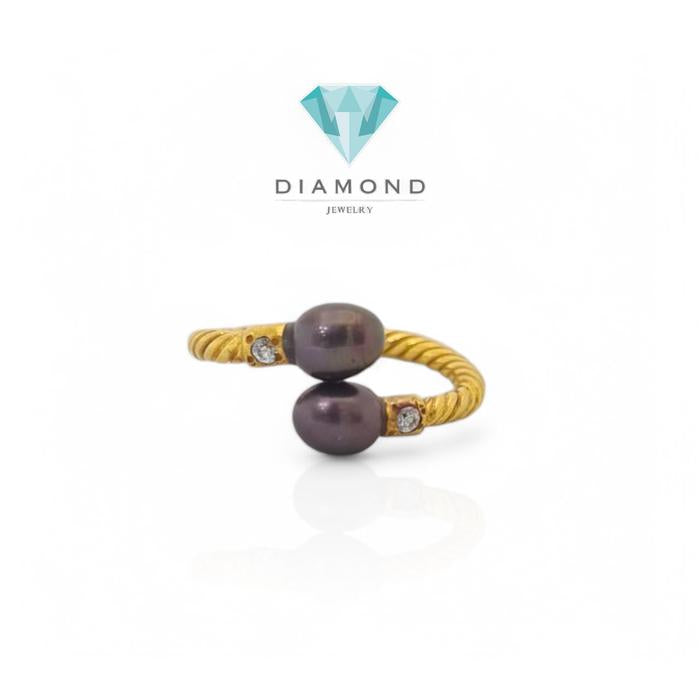 Cincin Emas Ulir Mutiara 23K-Diamond Jewelry
