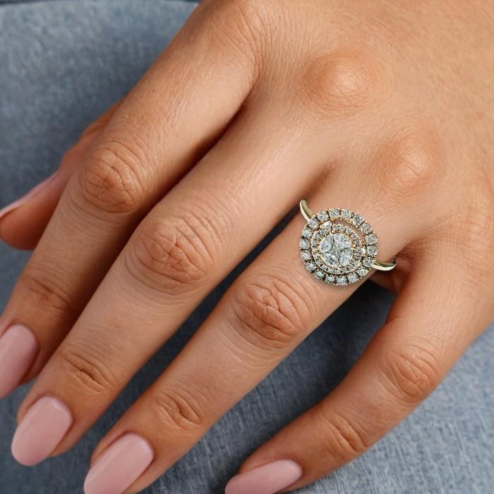 Double Round Diamond 18 rose gold-Diamond Jewelry