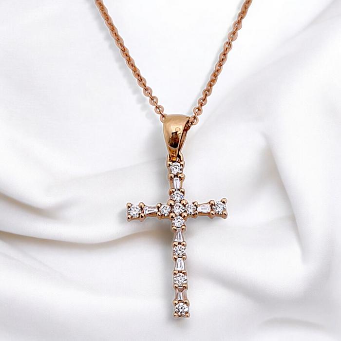 Liontin Cross Diamond pendant Dainty 18K / Diamond Jewelry