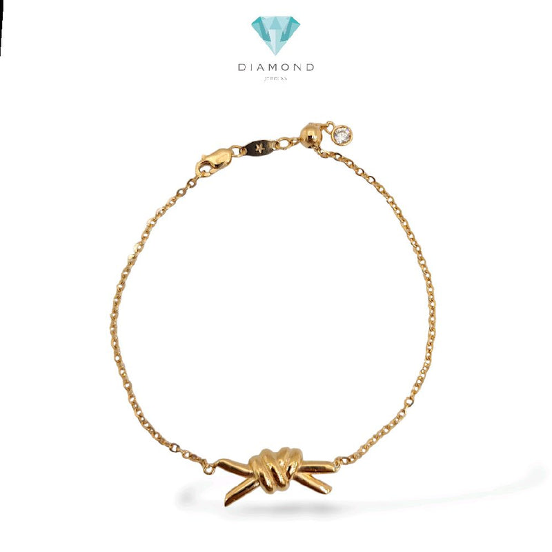 Gold Ribbon Bracelet 16K / Gelang Pita Emas 16K / Diamond Jewelry / 457GMS257LS