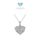 Diamond pave heart pendant 18K white gold-Diamond Jewelry