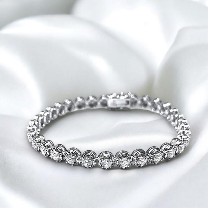 Tennis Bracelet solitaire8 ct.look 18K / Diamond Jewelry/ 0.2 Fvvs each- Diamond tennis bracelet 18k