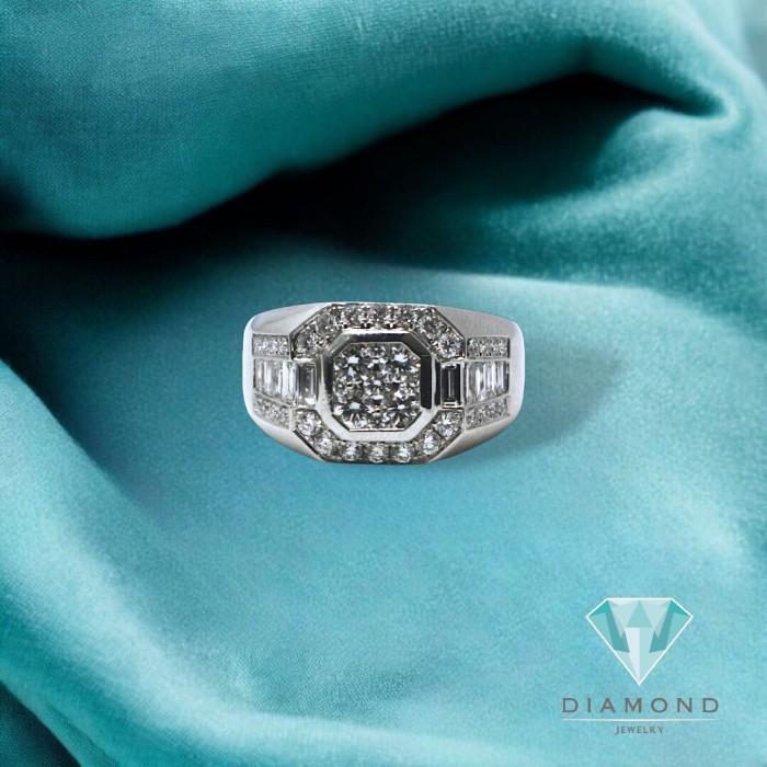 Cushion Diamond  Men's Ring 18k-Diamond Jewelry