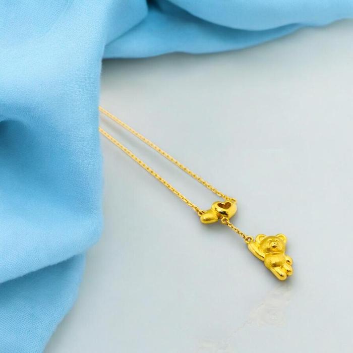 Kalung emas winnie bear/pure gold necklace/kalung emas murni winni bear- 24K Diamond Jewelry