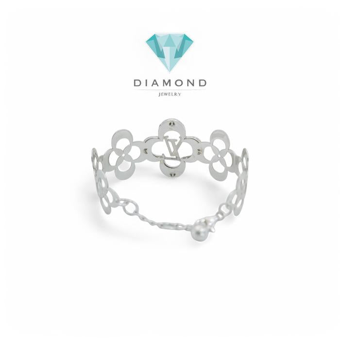 Gelang Mas Putih Bunga 750K-Diamond Jewelry-29GMSWP-HT