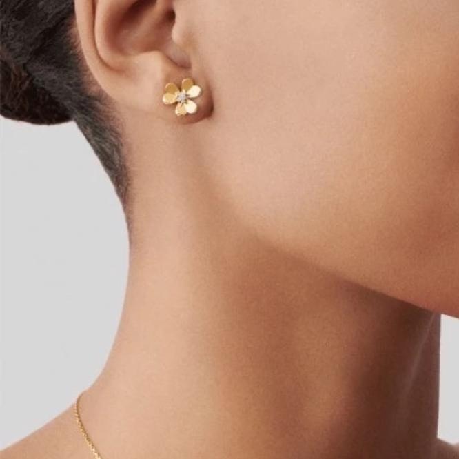 Frivole Diamond  Earring 18k Yellow Gold- Diamond Jewelry-HT-376ABD70000LS-1ABDTUSUKLSNEW