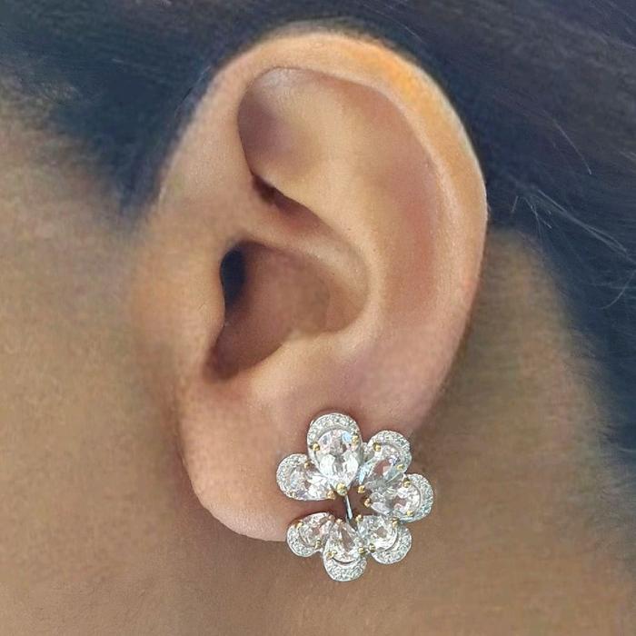 Flower Magonite Diamond Earring 18K / Diamond Jewelry 21ABGT671WP-HT