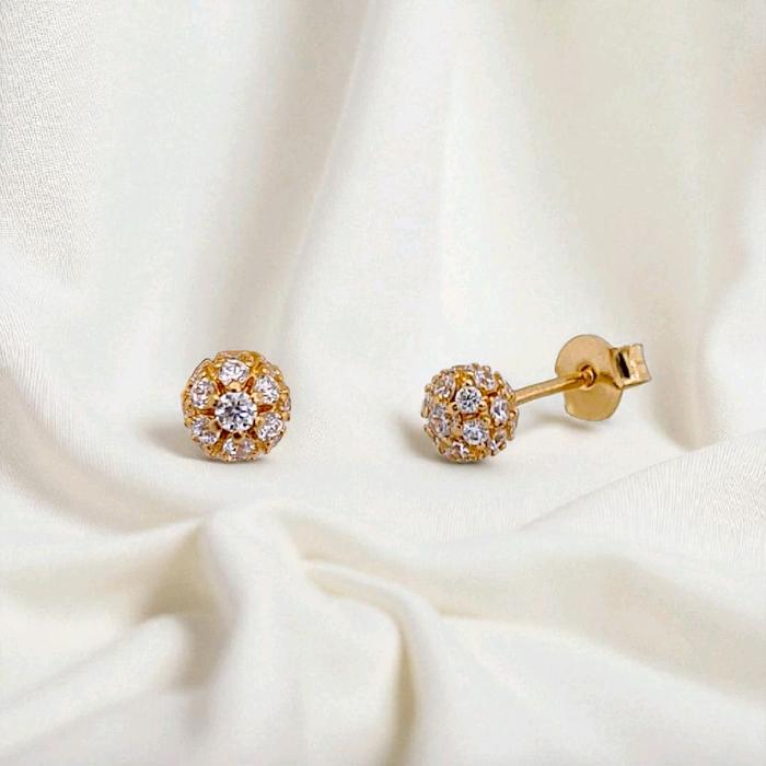 Circle Gold Earring 700K / Anting Emas Bulat 700K / Diamond Jewelry 419AMS108LS-HT