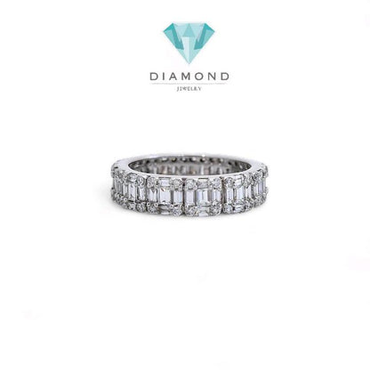 Cincin Listring Baguette Full Diamond 18K-Diamond Jewelry