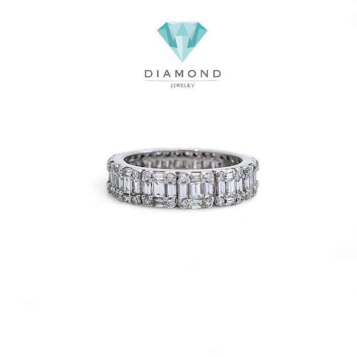 Cincin Listring Baguette Full Diamond 18K-Diamond Jewelry-393CB9506SD-HT