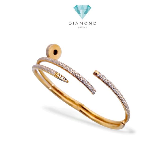 Nail Double  Bangle Diamond 18K / Diamond Jewelry / GBD865000AB
