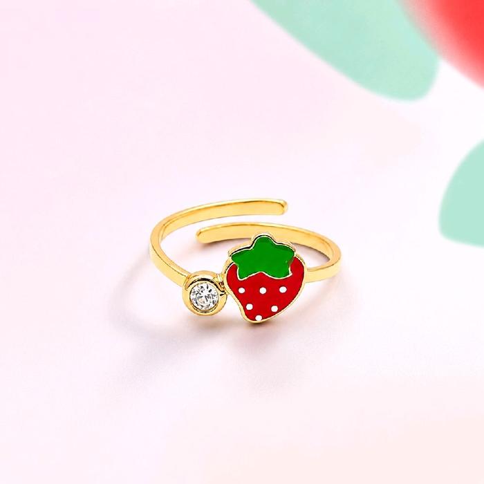 Strawberry Gold Kids Ring 16 K / Cincin Emas Strawberry anak 16K / Diamond jewelry / 447CMS058LS