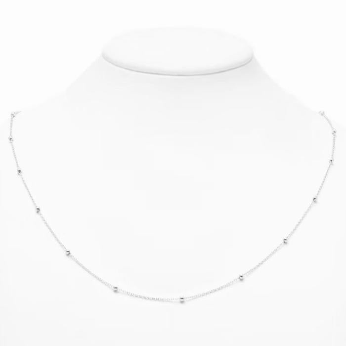 Kalung emas putih biji kecil 18k gold/white gold necklace/kalung emas biji lada-Diamond Jewelry