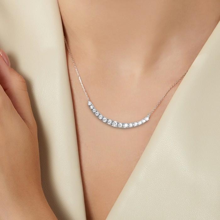 Diamond Aurel Tennis Necklace 18K-Diamond Jewelry-11KBGT1400LSWP-HT