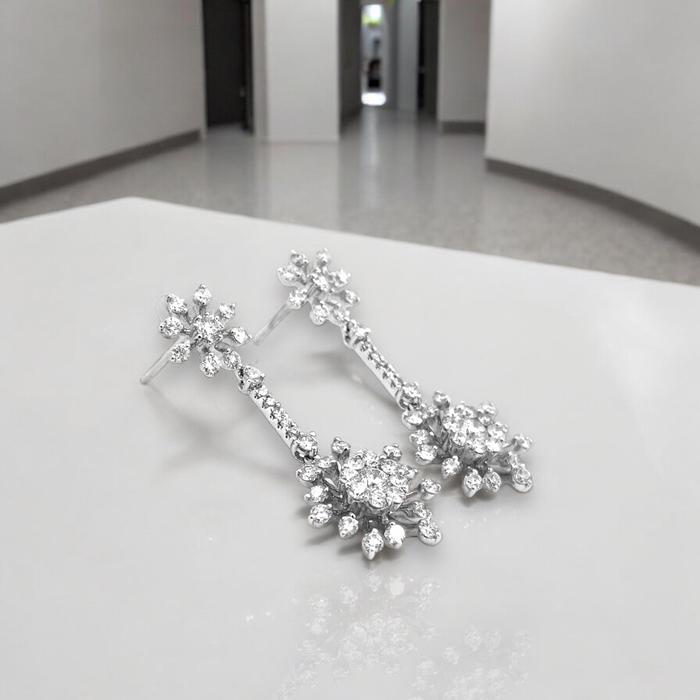Diamond star matahari earring/anting berlian matahari 18k white gold-Diamond Jewelry
