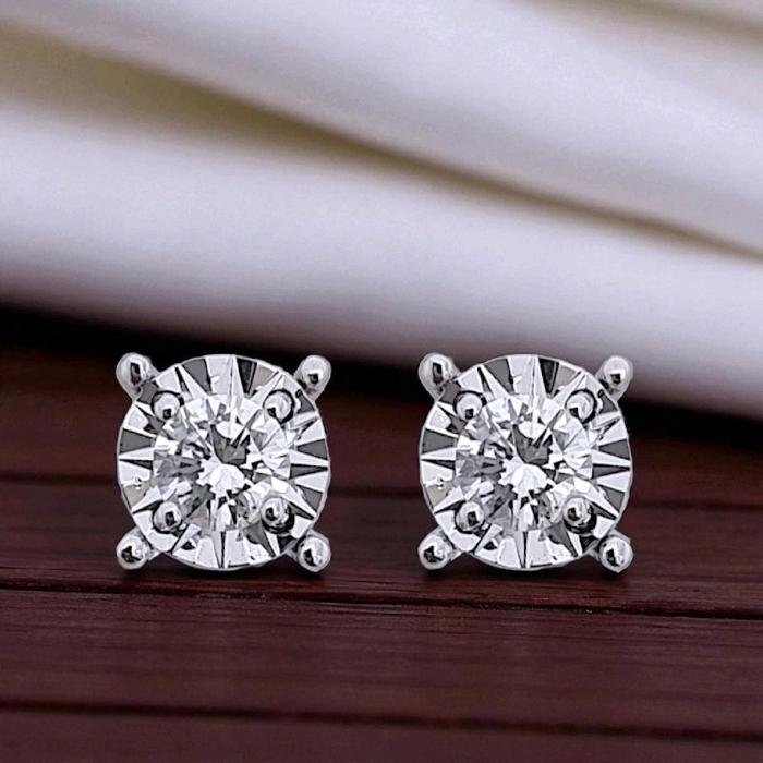 Solitaire Diamond Earring 18K / Anting Berlian Solitaire / Diamond Jewelry 69AB200LSWP-HT
