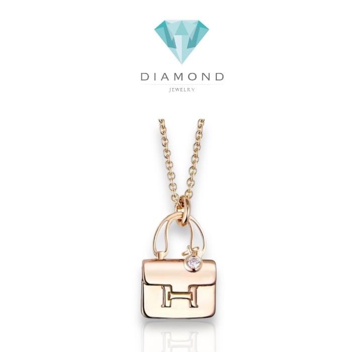 Amulette bag H pendant 18k diamond kelly-Diamond Jewelry