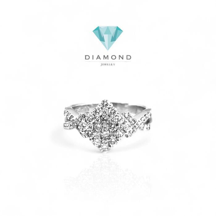 Cincin Berlian Square Wajik persegi 18K/ Diamond Round Square ring -diamond jewelry