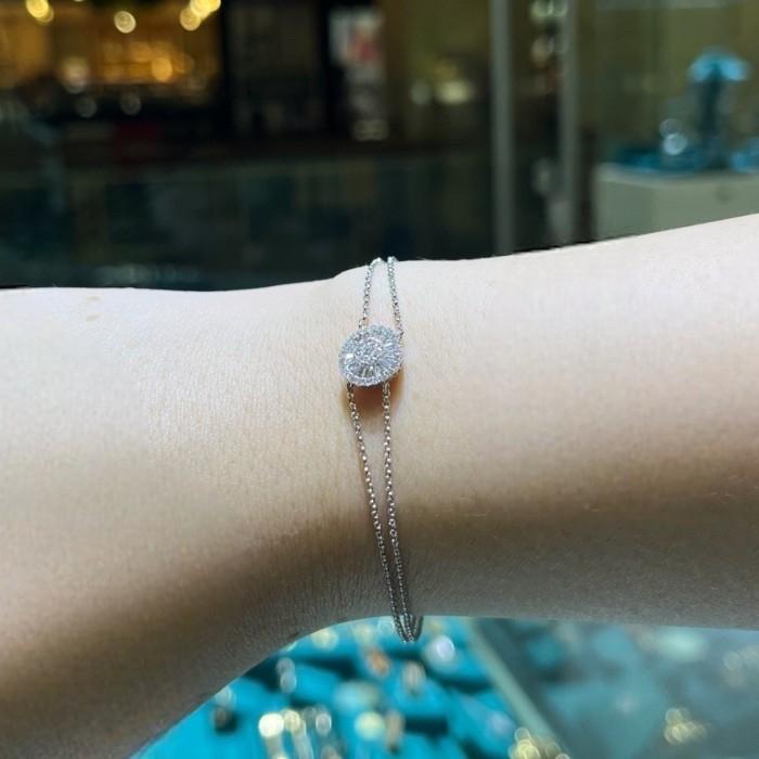 Diamond Bracelet Sahara Round / Gelang Berlian Bulat Simple /Gelang Berlian Asli Sahara 18k - Diamond Jewelry