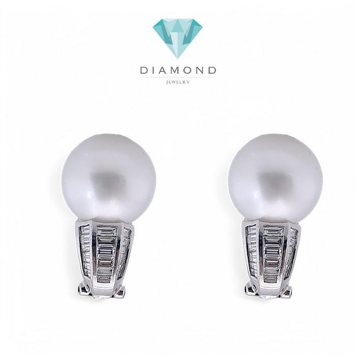 Pearl Diamond Earrings 18K / Diamond Jewelry