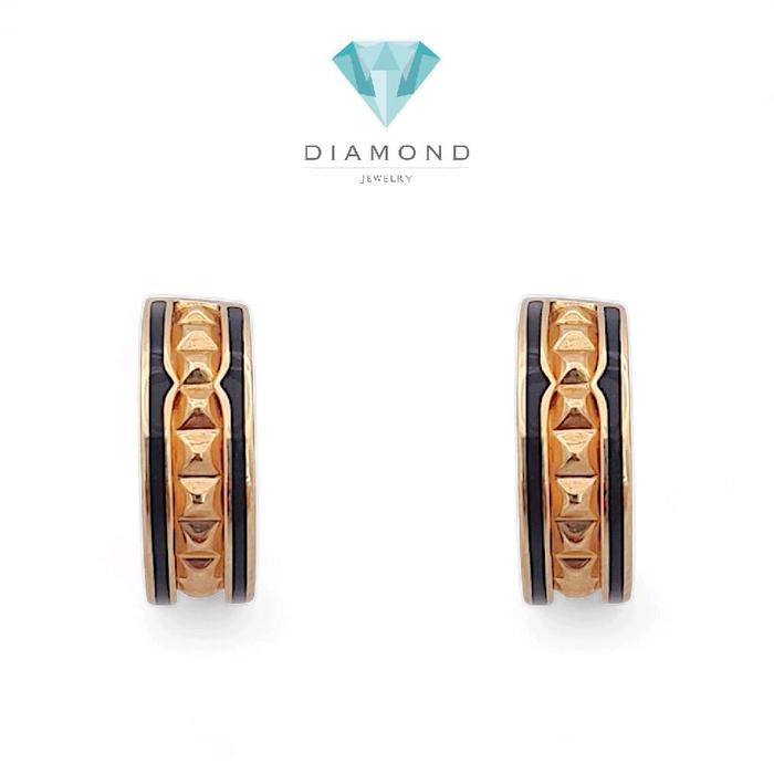 Hoop Onyx Earring 18K / Diamond Jewelry 379ABD1076RY