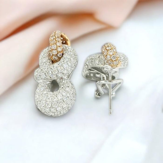 Infinity diamond pave Earring 18k -Diamond Jewelry