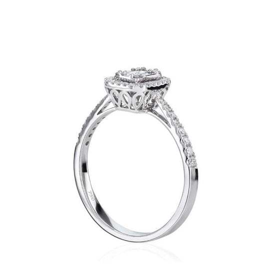 Baguette Lucy diamond ring cincin berlian 18k gold Diamond Jewelry