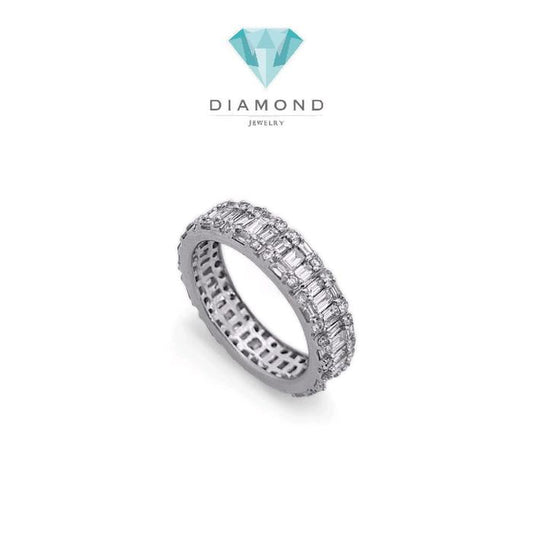Cincin Listring Baguette Full Diamond 18K-Diamond Jewelry