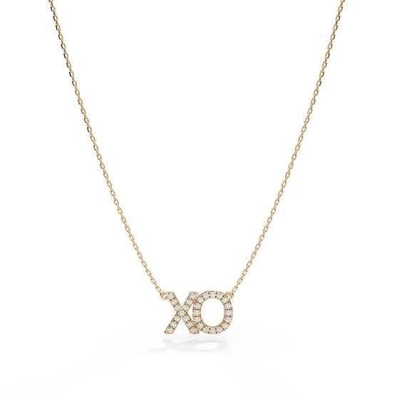 Initial Custom Letter Diamond Necklace 18K Gold-Diamond Jewelry-67LBGT300WPLS/1KB3850LSNEW-HT