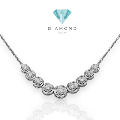 Diamond necklace ninth round 18k-Diamond Jewelry